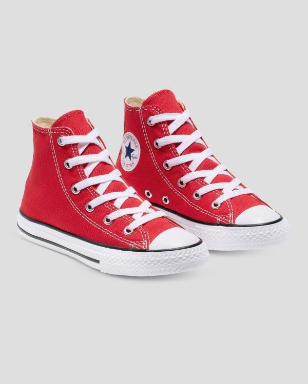 Converse Chuck Taylor All Star Rød Sko Danmark - Converse Høje Sneakers Børn - 26384RPLZ